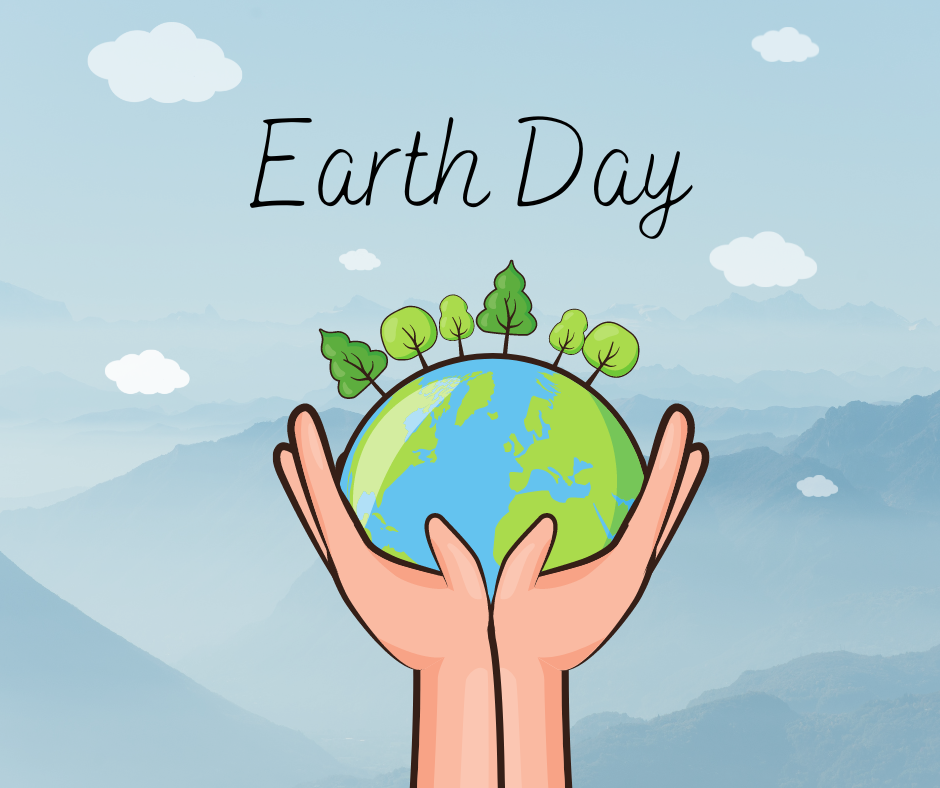 Earth Day - hands holding world with trees