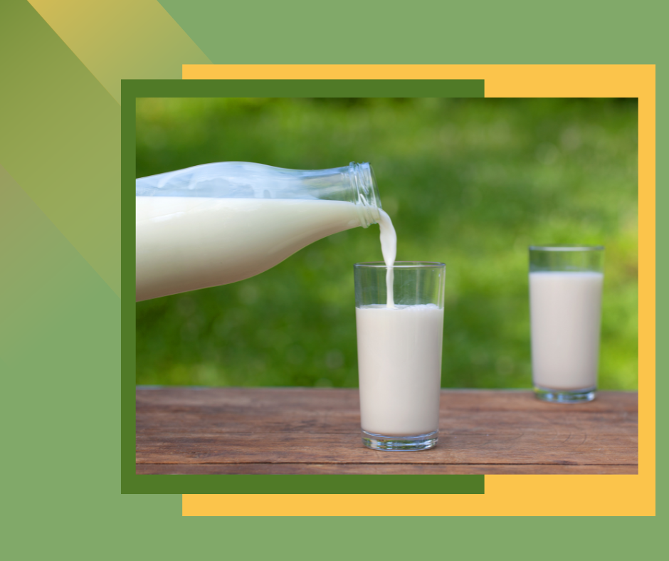 Milk being poured into a glass