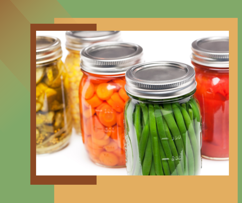Jars of preserved food