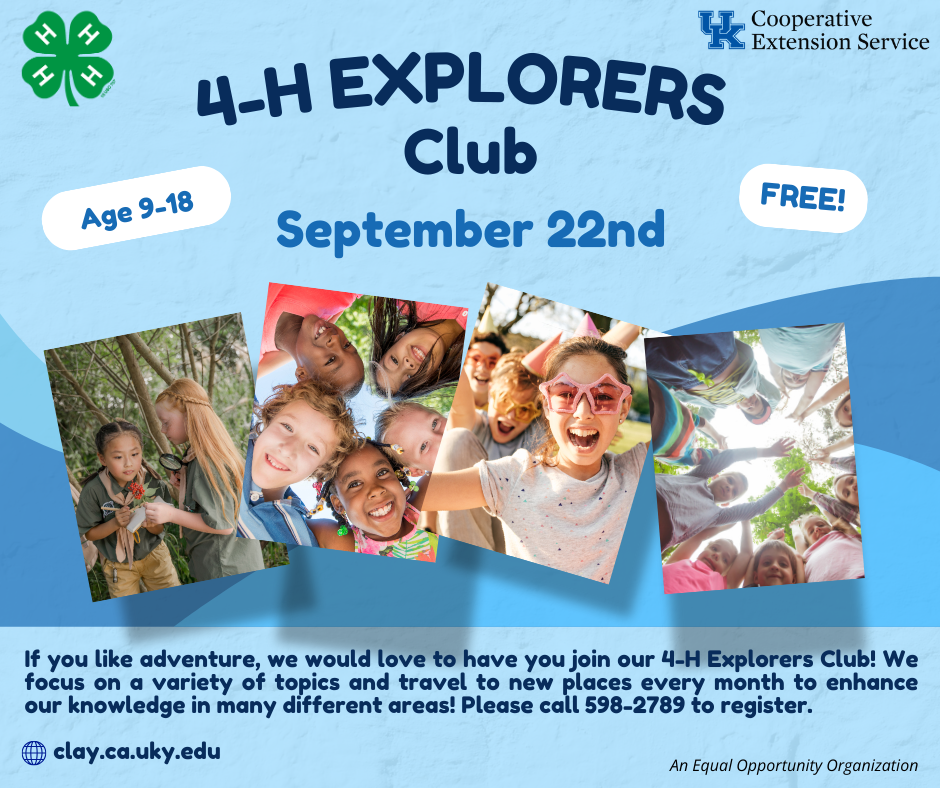 4-H Explorers Club social media post