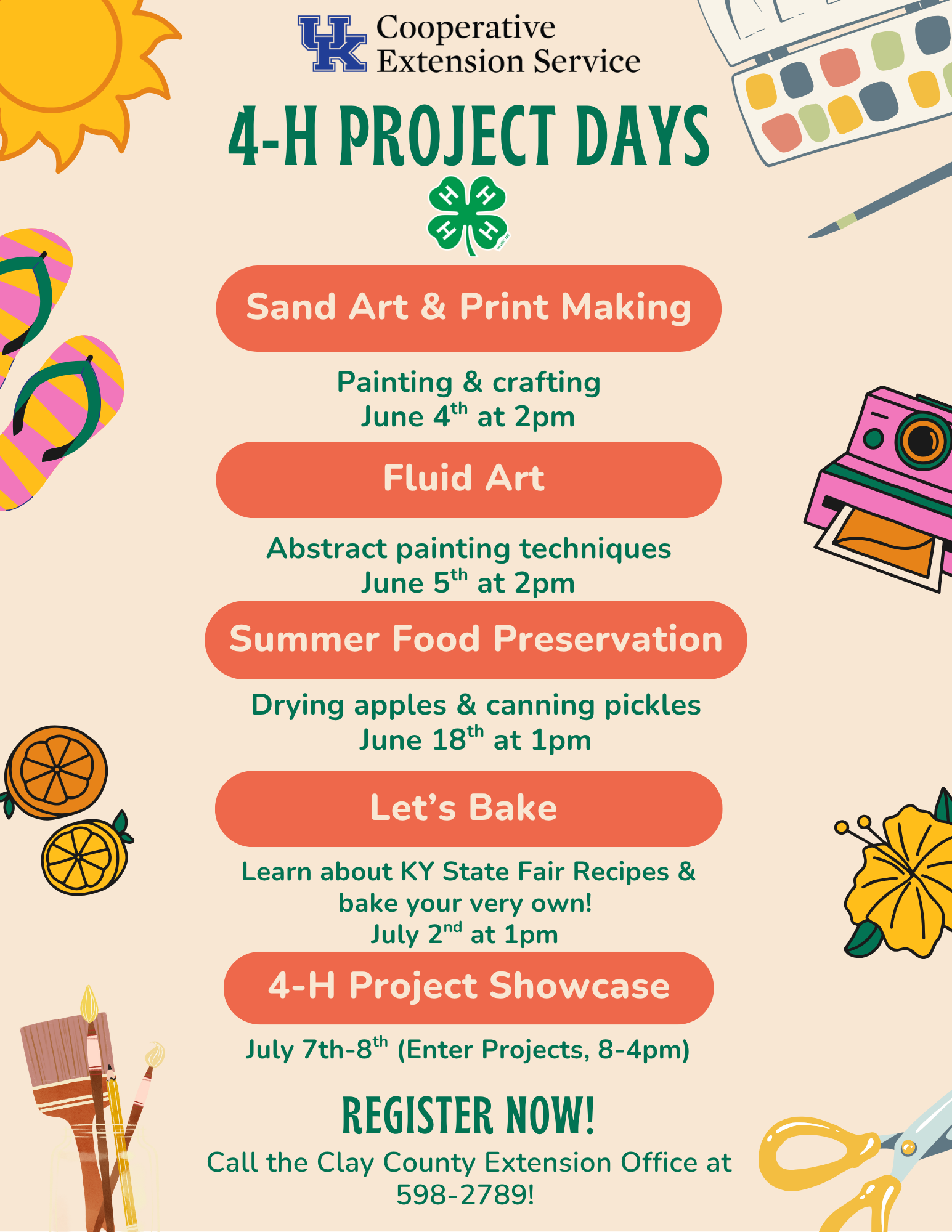 4-H Project Days flyer