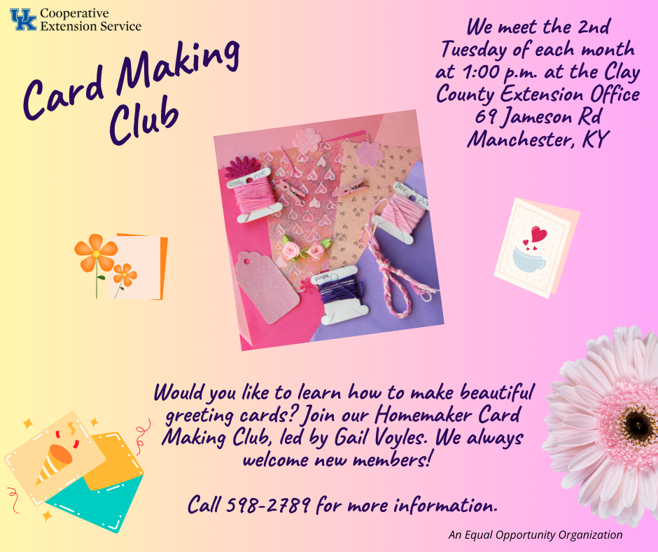 Card Making Club flyer