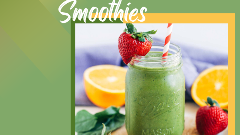 Green smoothie in a mason jar