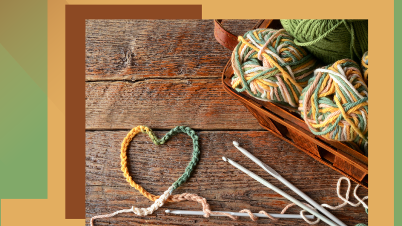 Crochet needles and yarn